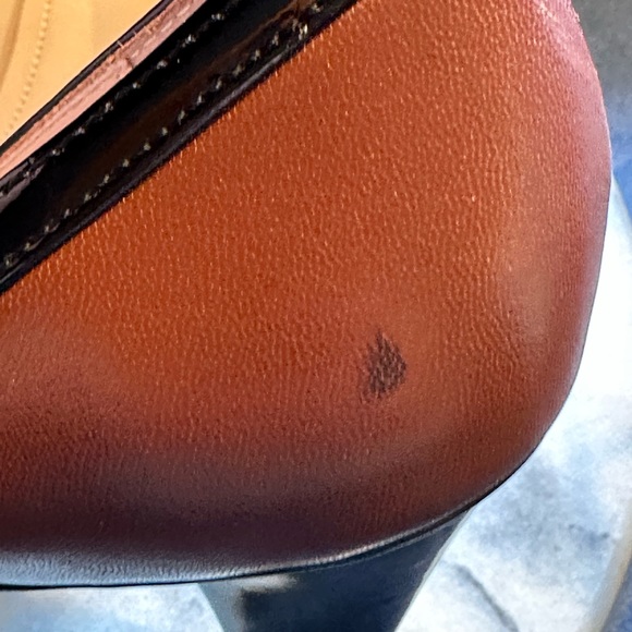 Calvin Klein Business Formal Brown & Black Shoe Metal Buckle Peep Toe Sz 9 1/2 - Picture 12 of 12